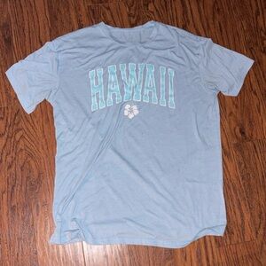 SHEIN Light Blue Hawaii Graphic Tee